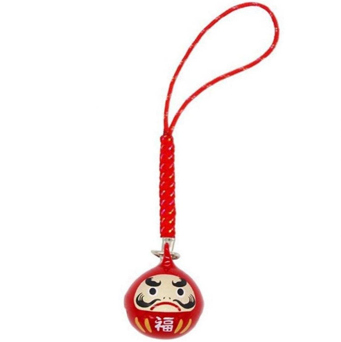 Japanese Lucky Bell Pendant Daruma Bells Key Chain Wealth Health Fortune Evil Avoiding Symbol Mascot Pendants for Gift