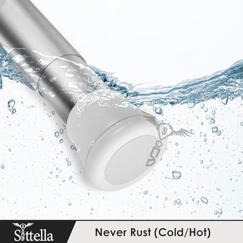 Image of SITTELLA (85Cm To 140Cm) Extendable Shower Curtain Tension Rod Non-Drilling Anti-Skid Spring Pull Rod -Stainless Steel, White-Silver