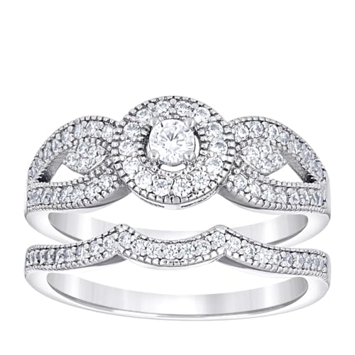 Bague en argent sterling 925 anti-ternissement avec zircone taille 6 hypoallergénique