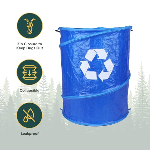 Image of Coghlan's Pop-Up Lightweight Trash & Recycle Can - Collapsible Dual-Purpose Bin for Camping, RV, and Travel - Durable, Compact, and Easy to Store - 29.5 Gallon