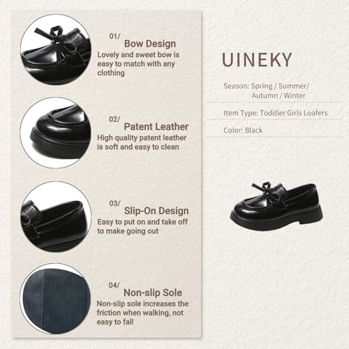 Image of Toddler Girls Mary Jane Dress Shoes Little Kids Ballet Flats Bowkont Flower Wedding Party School Princess Shoes
