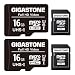 GIGASTONE 16GB MicroSDHC Speicherkarte 2er-Pack + SD Adapter, für Action-Kamera, GoPro, Drohne und Tablet, Lesegeschwindigkeit bis zu 85MB/s, Micro SD Karte UHS-I Klasse 10 U1