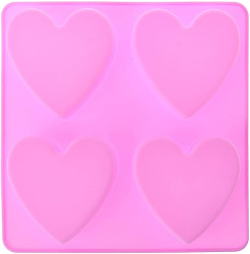 4 celosías en forma de corazón molde de silicona Fondant Cake Decor Chocolate Baking Soap I Cake Mold