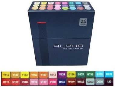 Alpha EF 24 R Grafikmarker 24er Set Box Design Marker