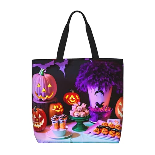 HiHELLOH Bolso de hombro informal con estampado de Halloween, carnaval, fiesta, al aire libre, vacaciones, fin de semana, viajes, compras, Como se muestra en la imagen, Talla única
