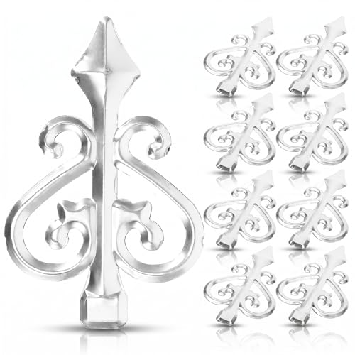 balacoo Stainless Steel Fence Finials 10 Pcs Metal Fence Toppers for Garden Yard Decor Gate Post Finials Outdoor Decorative Fences 6.10 X 3.93 X 0.15 in