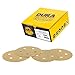 Dura-Gold - Premium - 80 Grit - 5" Gold Sanding Discs - 5-Hole Dustless Hook and Loop for DA Sander - Box of 50 Finishing Sandpaper Discs for Woodworking or Automotive
