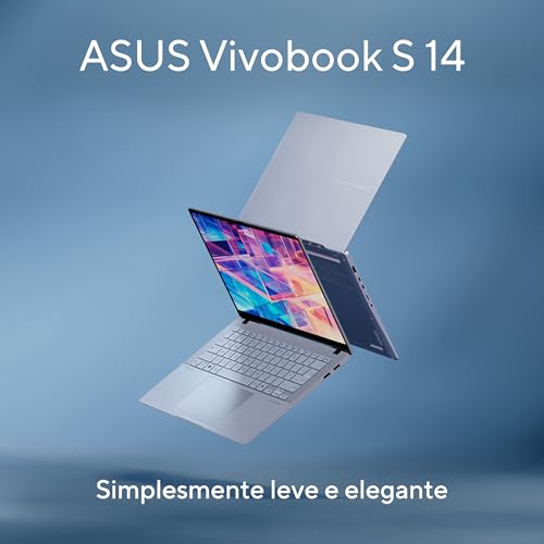 Notebook ASUS Vivobook S 14, Core Ultra 7, 32 GB, 1.0 TB SSD, W11 Home, Tela 14.0'' OLED, Mist Blu