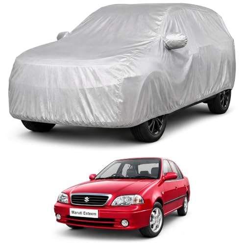 Image of Autofact Car Body Cover Compatible with Esteem | Custom Fit Car Cover | 100% Water-Resistant| Triple-Stitched Lightweight Fabric | Dustproof | Indoor & Outdoor Use | Elastic Bottom