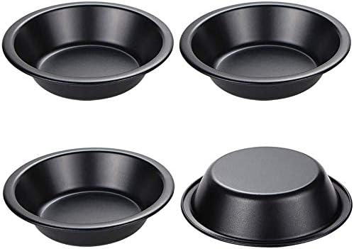 Webake Individual Pie Dishes Round Mini Tart Tins 12 cm Non-Stick Coating Quiche Baking Moulds Set of 4