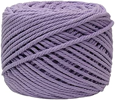 SUNTQ Cotton Cord 3mm x 328 feet, Handmade Decorations Cotton Macrame Rope, Bohemia Macrame DIY Wall Hanging Plant Hanger, Purple