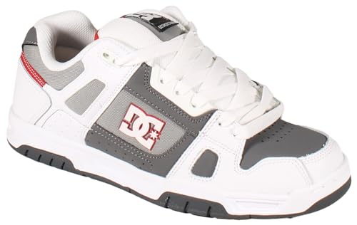 DC DC Mens Men's Stag Causal Skate Shoe, White/Grey/Grey, 8 M