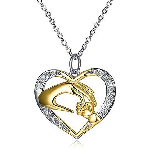 Collier pendentif diamant en coeur argent S925, le bijou parfait pour sublimer vos tenues