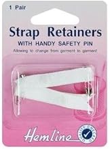 Hemline H788.W | White Bra Shoulder Strap Retainer | 1 Pair | With Safety Pin by Hemline