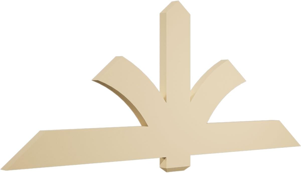 72"W x 30"H x 2"D x 6"F, 10/12 Pitch, Redmond Signature Urethane Gable Bracket, Primed Tan