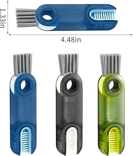 3Pcs 3 In 1 Multifunctional Cleaning Brush, 3 In 1 Cup Lid Crevice Cleaning Brush,Tiny Bottle Cup Lid Detail Brush Straw Cleaner Tools Multi-Functional Crevice Cleaning Brush #TOP6