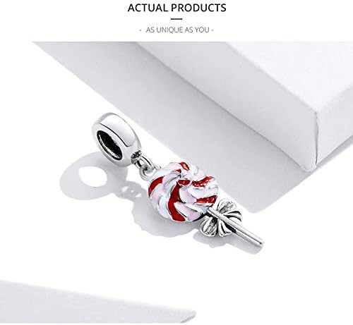 Sweets Candy Charm Bead for Bracelets 925 Sterling Silver Birthday Mother's Day Christmas Charms for Pandora's Bracelets or Necklace Family Mom Wife (Pink Lollipop Charms) - Image 6