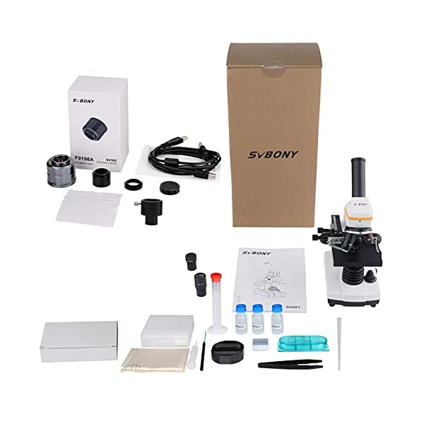 Svbony SV601 Mikroskop,40x-1600x LED Compound Mikroskop mit 2MP USB-Kamera, Durchlicht Auflicht,Dual Illumination,Dual… – Bild 8