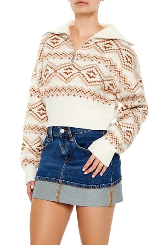 Forever 21 Women's Geo Print Half-Zip Sweater4