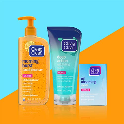 Clean & Clear Deep Action Oil-Free Exfoliating Facial Scrub For Deep Pore Cleansing, Cooling Face Wash With Natural Exfoliating Beads, Refreshing And Invigorating Daily Face Scrubber, 5 Oz #TOP7