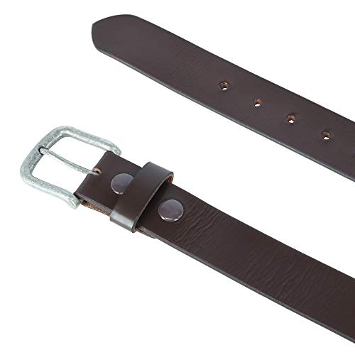 CTM Men's Leather 1 3/8 Inch Removable Buckle Bridle Belt4