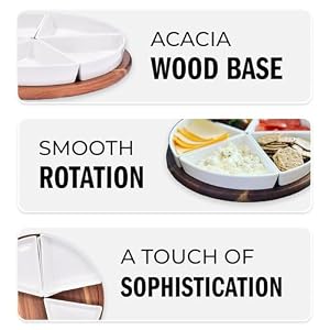 DUKA Lazy Susan Serving Tray for Table Top with Multiple Porcelain Dishes, Compartments | Ceramic Divided Serving Trays & Platters | 12" Turntable with Bowls | Scandinavian Design DUKA Lazy Susan Serving Tray for Table Top with Multiple Porcelain Dishes Compartments Ceramic Divided Serving Trays Platters 12 Turntable with Bowls Scandinavian Design