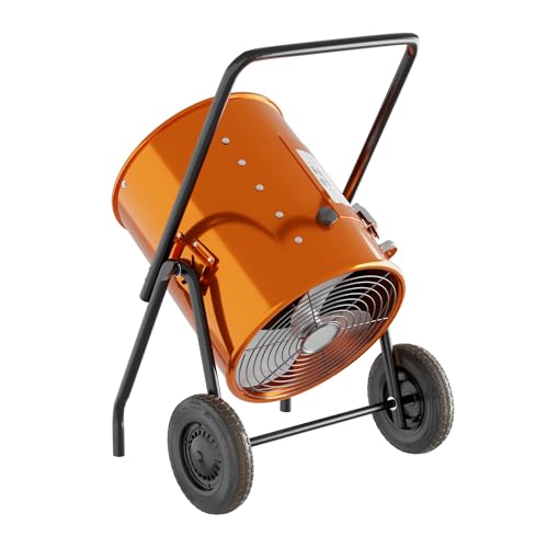 Image of Portable Electric Salamander Forced Air Indoor Heater - 480V, 3 Phase, 15kW, for Warehouse, Garage, Construction, Farm, Greenhouse