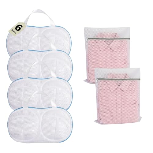 6 Pack Bra Laundry Bags for Washing Machine, Lingerie Bag