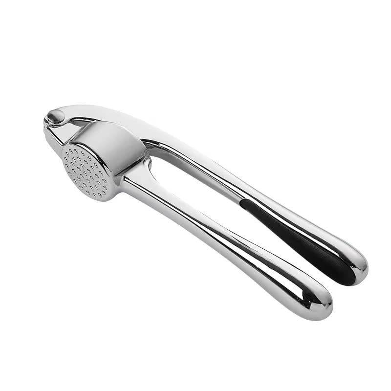 Knoblauchpresse Edelstahl Mit Wippgriff, Leicht Zu Reinigen, Spülmaschinenfest, Silber, 19.5 Cm