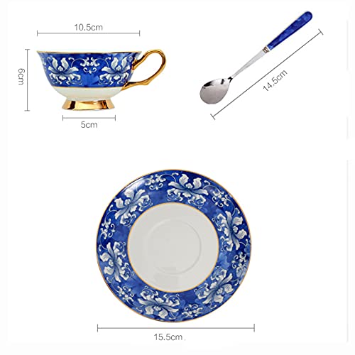Ceramic-Coffee-Cup-and-Saucer-Coffee-Mugs-Set-of-2-White-and-Blue-Cappuccino-Cup-Tea-Cup-and-Saucer-Gift-200ml