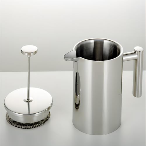 LEONEBEBE Stainless Steel French Press Coffee Maker - Portable Cafetiere 3 Cup Espresso Coffee Press - Double Wall Insulated, Triple Mesh Filter - Perfect for Home, Office, Camping & Travel (20 Oz) by LEONEBEBE - Used condition - US$18.95