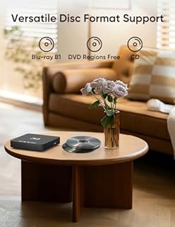 Blu Ray Player 1080P Blu-ray Disc Player for Home Cinema, Dolby Audio/DTS, Plays All DVDs and Region A 1 Blu Rays, Supports 128GB USB Stick, with HDMI and AV Output Connection Cable, NTSC US Standard