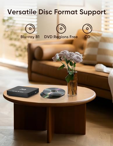 Reproductor Blu Ray 1080P Reproductor de discos Blu-ray para cine en casa, Dolby Audio/DTS, reproduce todos los DVD y Blu Ray de la región A 1, soporta memoria USB de 128 GB, con cable de conexión de - imagen 4