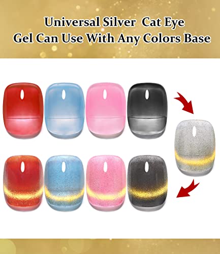 15Ml Cat Eye Gel Nail Polish Bright Gold Uv Soak Off 9D Wide Magnetic Gel Polish Enamel Lacquer Glitter Velvet Nail Art Varnish (Gold) #TOP3