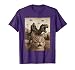 Funny Graphic Cat Selfie With Bigfoot Riding T-rex Dinosaur T-Shirt