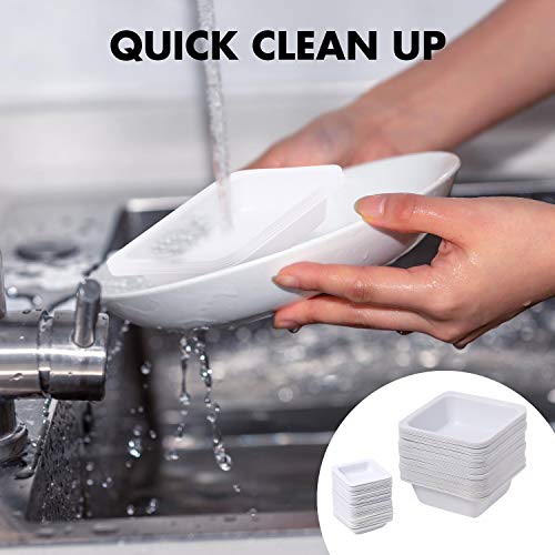 Young4Us CLP-ZH-100 7Ml 100Ml Weigh Boat Set, 100 Pack Small & Large Lab Weighing Dishes For Measuring, Storing, Mixing Powders & Liquids With Easy Pour Design Disposable Mini Plastic Square Dish Scale Tray thumb #6