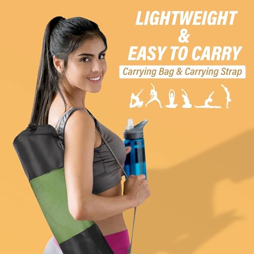 Image of HJB VISSO Yoga Mat, Non Slip Pilates Fitness Exercise Mat with Alignment Marks for Women Men, 183 x 61 x 0.6cm Thick Eco Friendly TPE, Carrying Strap & Storage Bag Included