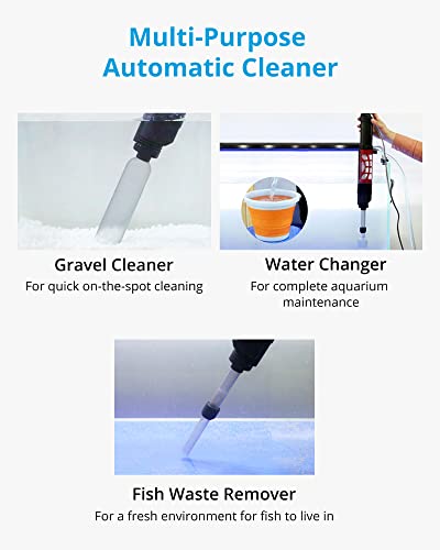 NICREW Automatic Gravel Cleaner, Electric Aquarium Vacuum Cleaner, 2 in 1 Sludge Extractor for Medium and Large Tanks - Image 3