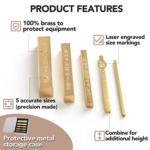 Lostronaut Brass Setup Blocks Height Gauge Set - Set Of 5 Accurate Table Saw Accessories For Woodworkers thumb #2