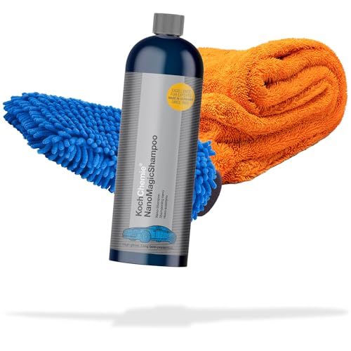 Autowäsche Set: KochChemie NanoMagic Shampoo 750ml + Waschhandschuh Chenille + Nuke Guys Gamma Dryer XXL Trockentuch 50x80cm 1400GSM