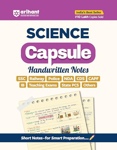 Image of Arihant Science Capsule Handwritten Notes Exam 2026-27 | SSC, Railway, Police, NDA, CDS, CAPF, IB, State PCS & Teaching Exams | Short Notes, Quick Revision, Previous Year Based | English Medium
