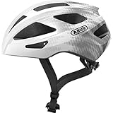 ABUS Rennradhelm Macator - sportiver Fahrradhelm für Einsteiger - auch für Zopfträger/-innen - für Damen und Herren - Weiß/Silber, Größe L