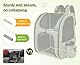 pecute Haustier Rucksack mit Netzfenster XL für 6-10 kg, Tragbare und Faltbare Katzentasche, Atmungsaktive und Leichte Hundetasche, Wasserdichtes Oxford-Tuch mit Viel Platz, Multifunktionales Grau