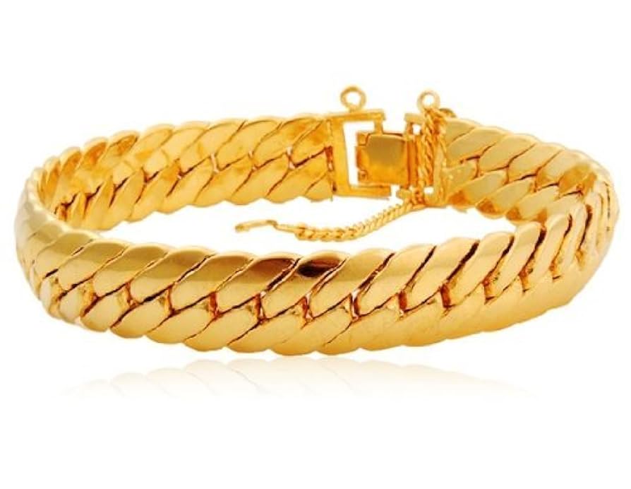 Amazon.com: 24K Gold Plated Copper Bracelet (Gold) M. by