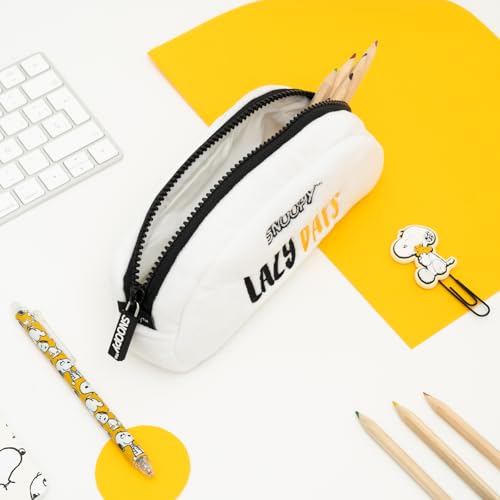 Grupo Erik: Astuccio Scuola In Tessuto Felpato Snoopy – Astuccio Morbido Con Chiusura A Zip, Peanuts Design Originale E Ufficiale - 6