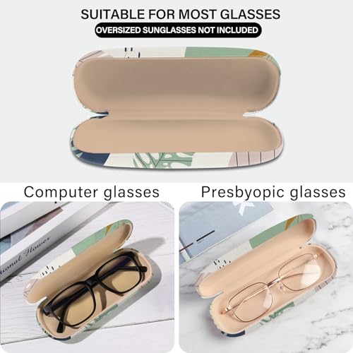 Image of Eyeglasses Case Hard Shell Protective Case for Glasses Eyeglass Box with Cleaning Cloth for Girls Women Cute Aesthetic