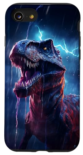 Image of Ferocious Dinosaur in Thunderstorm Case for iPhone SE (2020) / 7 / 8