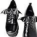 1 Pair Espilane Handmade Large Spooky Bat Wing Charm Shoe Halloween Gothic Lace Charms for Laced Shoes and Skates (Black)