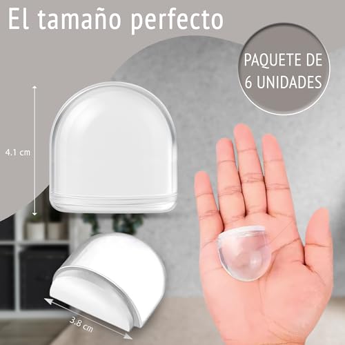 Miniatura 2 de Topes Para Puertas Suelo Tope De Puerta Para Suelo Autoadhesivo Amortiguador Antigolpes Para Puertas De Madera, Metal O Vidrio Pack De 6 Topes Tranparentes