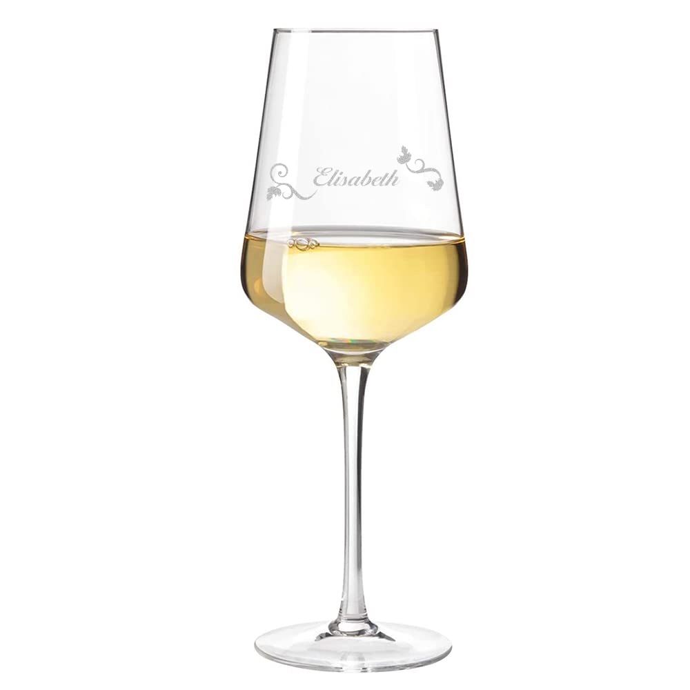 Polar-effekt Set Cadeau Verre à Vin 560 Ml Coffret En Bois Gravé - Motif Cœur Avec Petits Cœurs - Personnalisé - Verre à Vin Blanc Vin Rouge - Do-it-Yourself - Mariage